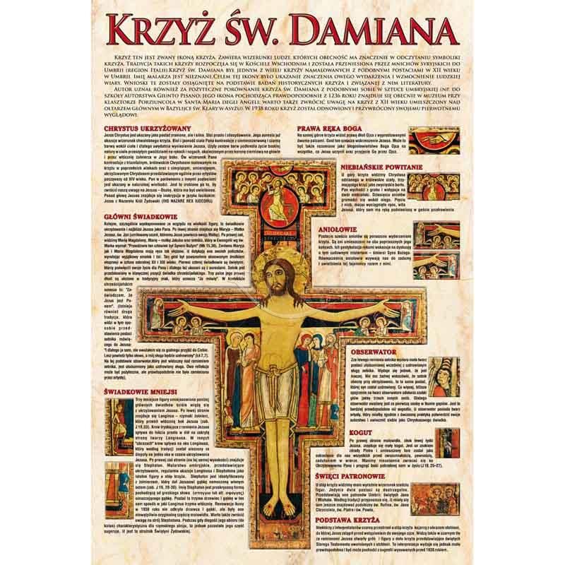 Plakat - Krzyż Świętego Damiana - Plakaty religijne edukacyjne, sentencje - Plakat - Krzyż Świętego Damiana