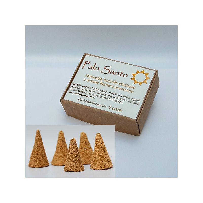 Palo Santo - kadzidło stożkowe - 5 dużych stożków - KADZIDŁA, WĘGIELKI - Palo Santo - kadzidło stożkowe - 5 dużych stożków