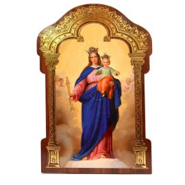 Obrazek HDF z złotą ramką Matka Boża Wspomożycielka (2) - Obrazek religijny płyta HDF