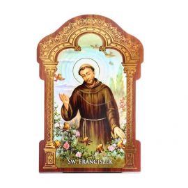 Obrazek HDF ze złotą ramką Święty Franciszek - Obrazek religijny płyta HDF