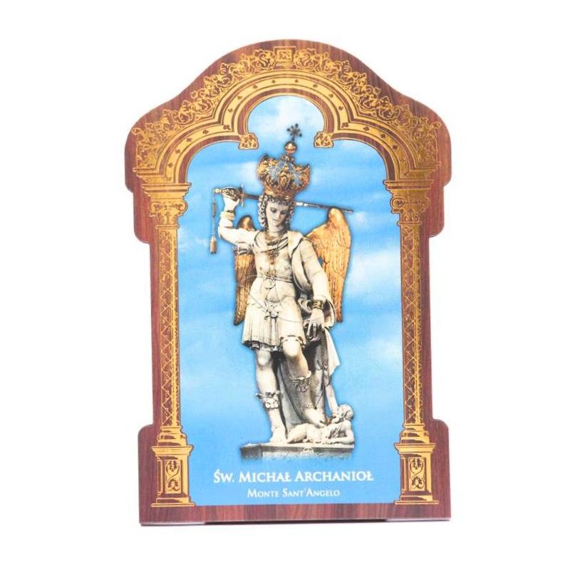 Obrazek HDF ze złotą ramką Święty Michał Archanioł - Obrazek religijny płyta HDF - Obrazek HDF ze złotą ramką Święty Michał Archanioł