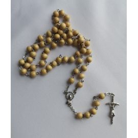 Różaniec drewniany na drucie, jasny brąz - RÓŻAŃCE, KORONKI, TAJEMNICE RÓŻAŃCOWE