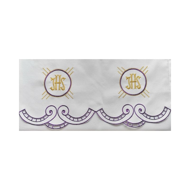 Obrus ołtarzowy haftowany - wzór eucharystyczny (209) - OBRUSY OŁTARZOWE - Obrus ołtarzowy haftowany - wzór eucharystyczny (209)
