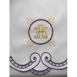 Obrus ołtarzowy haftowany - wzór eucharystyczny (209) - OBRUSY OŁTARZOWE - zdjęcie 2 - Obrus ołtarzowy haftowany - wzór eucharystyczny (209)
