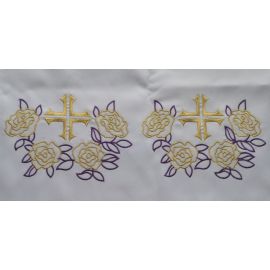 Obrus ołtarzowy haftowany - wzór eucharystyczny (210) - OBRUSY OŁTARZOWE