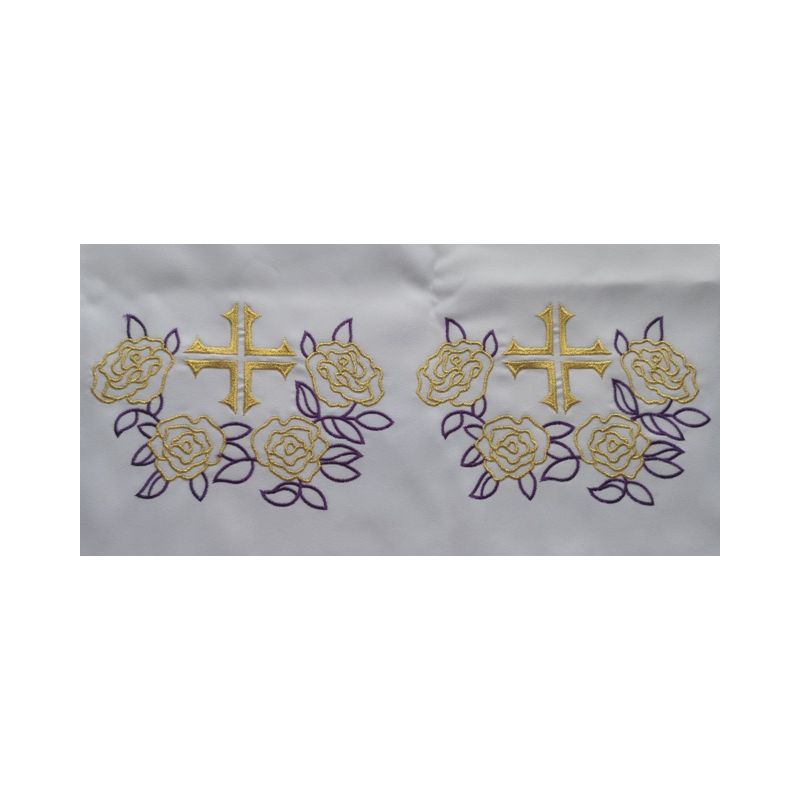 Obrus ołtarzowy haftowany - wzór eucharystyczny (210) - OBRUSY OŁTARZOWE - Obrus ołtarzowy haftowany - wzór eucharystyczny (210)