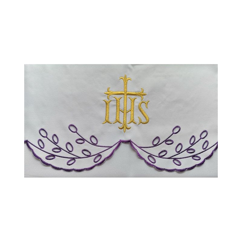 Obrus ołtarzowy haftowany - wzór eucharystyczny (211) - OBRUSY OŁTARZOWE - Obrus ołtarzowy haftowany - wzór eucharystyczny (211)
