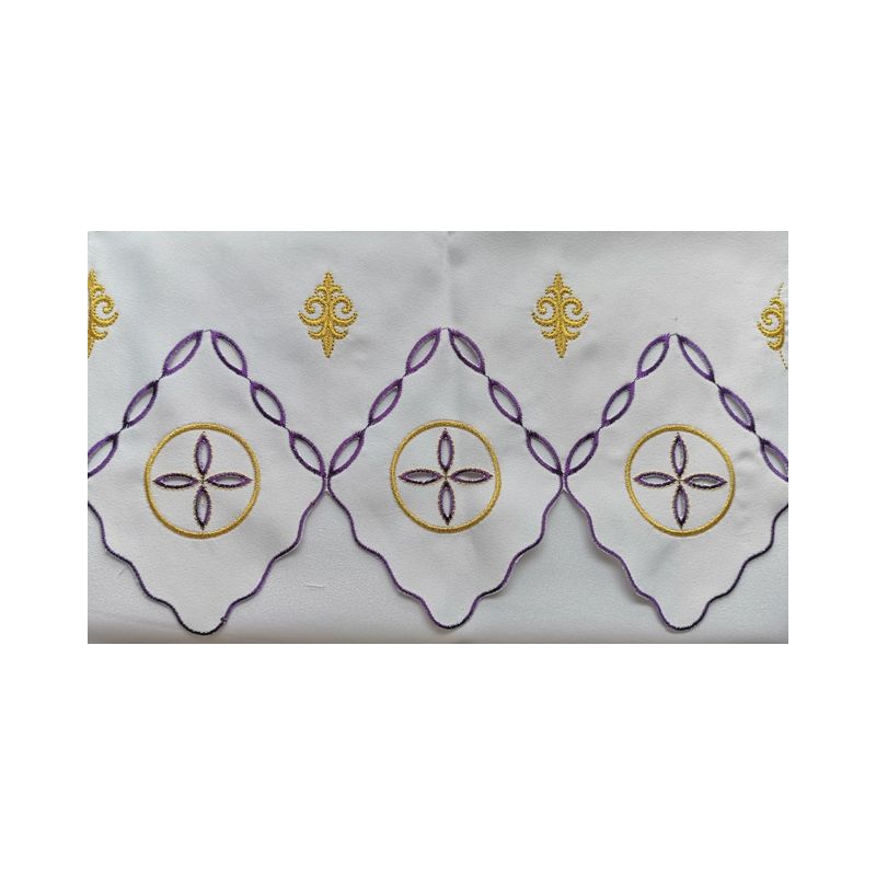 Obrus ołtarzowy haftowany - wzór eucharystyczny (212) - OBRUSY OŁTARZOWE - Obrus ołtarzowy haftowany - wzór eucharystyczny (212)