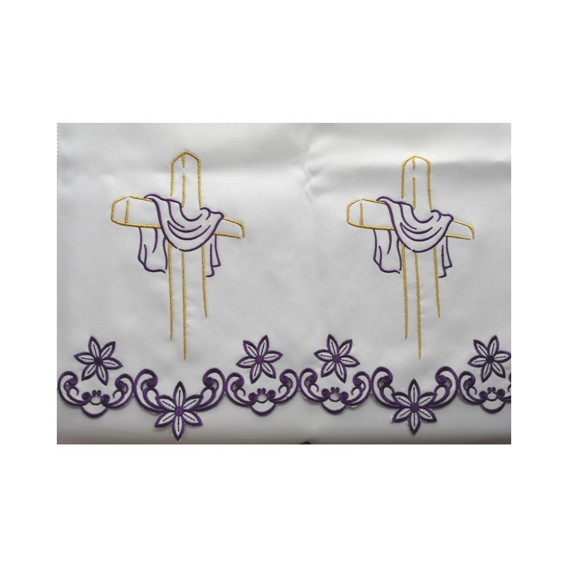 Obrus ołtarzowy haftowany - wzór eucharystyczny (213) - OBRUSY OŁTARZOWE - Obrus ołtarzowy haftowany - wzór eucharystyczny (213)