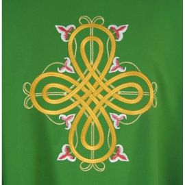 Ornat gotycki zielony haftowany - tkanina gładka (37) - Ornaty zielone - zdjęcie 3 - Ornat gotycki zielony haftowany - tkanina gładka (37)