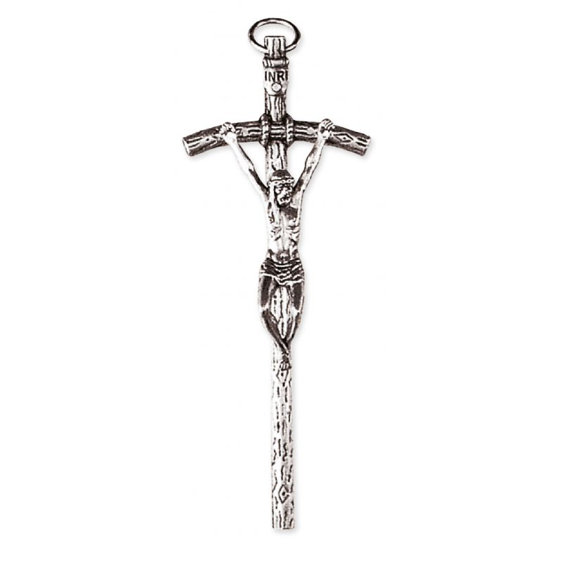 Krzyż papieski metalowy 11 cm - KRZYŻE, KRZYŻYKI - Krzyż papieski metalowy 11 cm