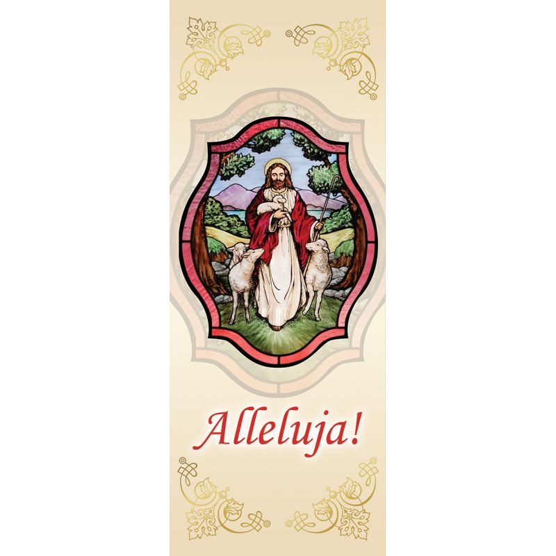 Baner Dobry pasterz z owieczkami - Alleluja (2) - WIELKANOC - Baner Dobry pasterz z owieczkami - Alleluja (2)