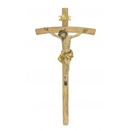 Krzyż drewniany 25x13 cm - pasyjka z masy żywicznej - KRZYŻE, KRZYŻYKI