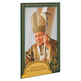 Święty Jan Paweł II Papież - Ikona dwustronna z modlitwą format A5 (2) - Ikony z  tektury introligatorskiej. - zdjęcie 2 - Święty Jan Paweł II Papież - Ikona dwustronna z modlitwą format A5 (2)