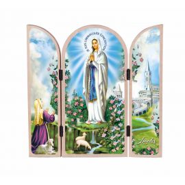 Tryptyk drewniany - Lourdes - Tryptyki religijne