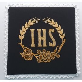 Palka haftowana czarna IHS (2) - kolor czarny