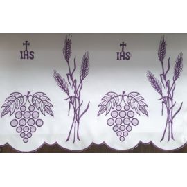 Obrus ołtarzowy haftowany - wzór eucharystyczny (216) - OBRUSY OŁTARZOWE