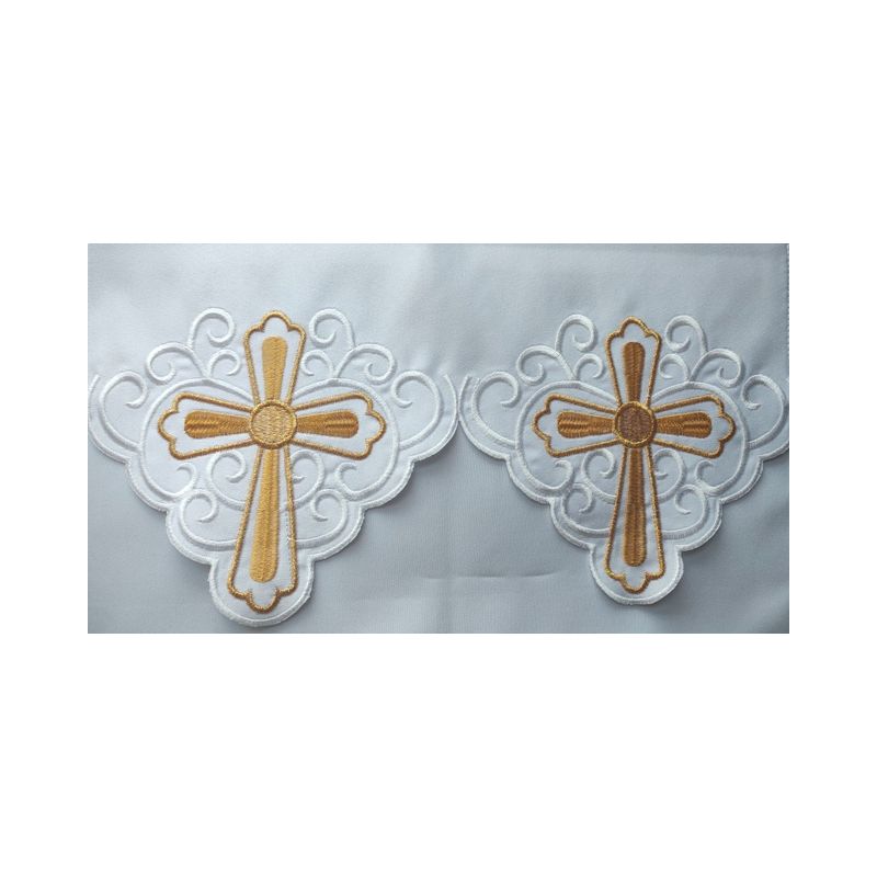 Obrus ołtarzowy haftowany - wzór eucharystyczny (145) - OBRUSY OŁTARZOWE - Obrus ołtarzowy haftowany - wzór eucharystyczny (145)