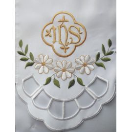 Obrus ołtarzowy haftowany - wzór eucharystyczny (143) - OBRUSY OŁTARZOWE - zdjęcie 2 - Obrus ołtarzowy haftowany - wzór eucharystyczny (143)