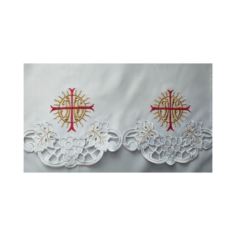 Obrus ołtarzowy haftowany - wzór eucharystyczny (141) - OBRUSY OŁTARZOWE - Obrus ołtarzowy haftowany - wzór eucharystyczny (141)