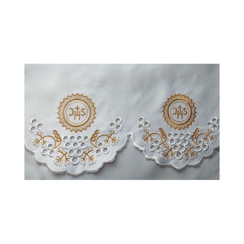 Obrus ołtarzowy haftowany - wzór eucharystyczny (125) - OBRUSY OŁTARZOWE - Obrus ołtarzowy haftowany - wzór eucharystyczny (125)
