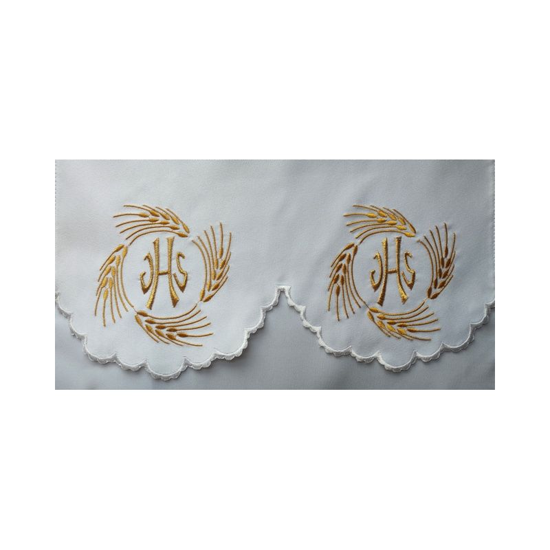 Obrus ołtarzowy haftowany - wzór eucharystyczny (138) - OBRUSY OŁTARZOWE - Obrus ołtarzowy haftowany - wzór eucharystyczny (138)