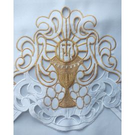 Obrus ołtarzowy haftowany - wzór eucharystyczny (218) - OBRUSY OŁTARZOWE - zdjęcie 2 - Obrus ołtarzowy haftowany - wzór eucharystyczny (218)