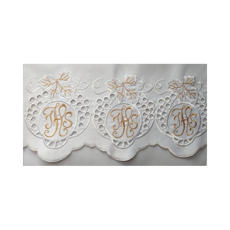 Obrus ołtarzowy haftowany - wzór eucharystyczny (219) - OBRUSY OŁTARZOWE - Obrus ołtarzowy haftowany - wzór eucharystyczny (219)