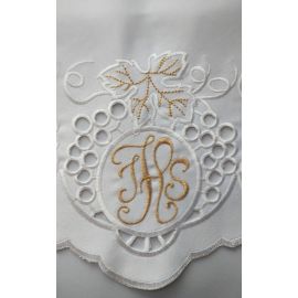 Obrus ołtarzowy haftowany - wzór eucharystyczny (219) - OBRUSY OŁTARZOWE - zdjęcie 2 - Obrus ołtarzowy haftowany - wzór eucharystyczny (219)