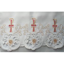 Obrus ołtarzowy haftowany - wzór eucharystyczny (220) - OBRUSY OŁTARZOWE