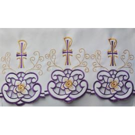 Obrus ołtarzowy haftowany - wzór eucharystyczny (221) - OBRUSY OŁTARZOWE