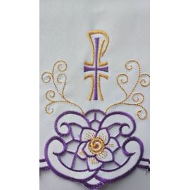 Obrus ołtarzowy haftowany - wzór eucharystyczny (221) - OBRUSY OŁTARZOWE - zdjęcie 2 - Obrus ołtarzowy haftowany - wzór eucharystyczny (221)
