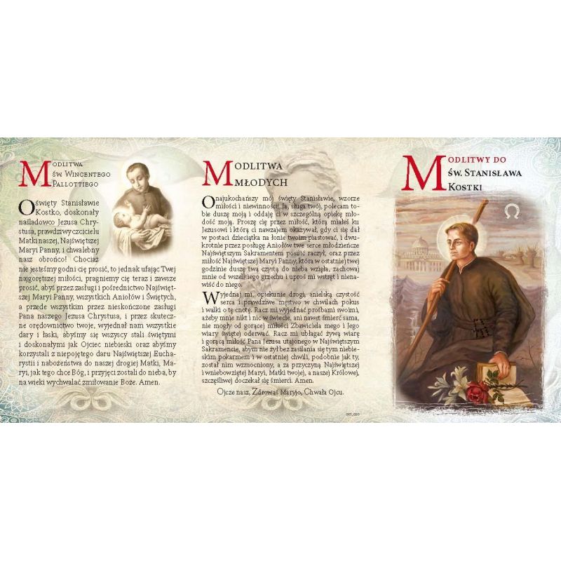 Folderek - Modlitwy do Świętego Stanisława Kostki - Folder religijny - Folderek - Modlitwy do Świętego Stanisława Kostki