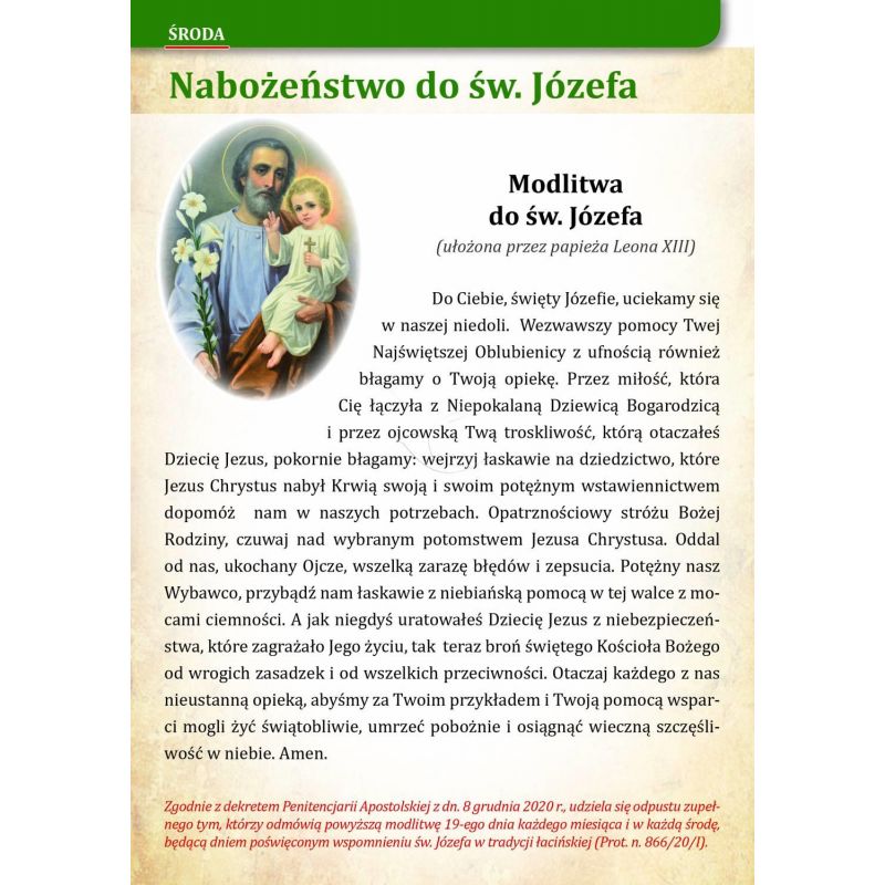 Nabożeństwo do Świętego Józefa - format A5 - BIURO PARAFIALNE - Nabożeństwo do Świętego Józefa - format A5