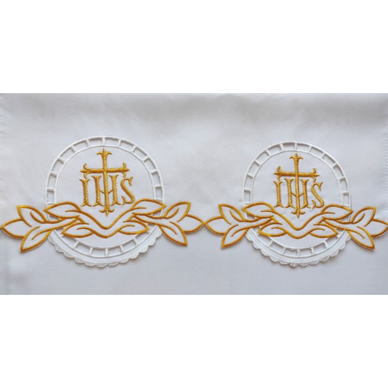 Obrus ołtarzowy haftowany - wzór eucharystyczny (127) - OBRUSY OŁTARZOWE - Obrus ołtarzowy haftowany - wzór eucharystyczny (127)