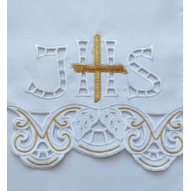 Obrus ołtarzowy haftowany - wzór eucharystyczny (126) - OBRUSY OŁTARZOWE - zdjęcie 2 - Obrus ołtarzowy haftowany - wzór eucharystyczny (126)