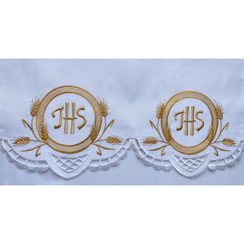Obrus ołtarzowy haftowany - wzór eucharystyczny (117) - OBRUSY OŁTARZOWE - Obrus ołtarzowy haftowany - wzór eucharystyczny (117)