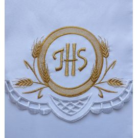 Obrus ołtarzowy haftowany - wzór eucharystyczny (117) - OBRUSY OŁTARZOWE - zdjęcie 2 - Obrus ołtarzowy haftowany - wzór eucharystyczny (117)