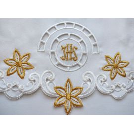 Obrus ołtarzowy haftowany - wzór eucharystyczny (124) - OBRUSY OŁTARZOWE - zdjęcie 2 - Obrus ołtarzowy haftowany - wzór eucharystyczny (124)