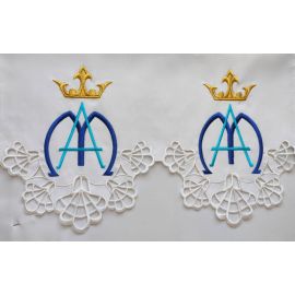 Obrus ołtarzowy haftowany - wzór Maryjny (98) - OBRUSY OŁTARZOWE