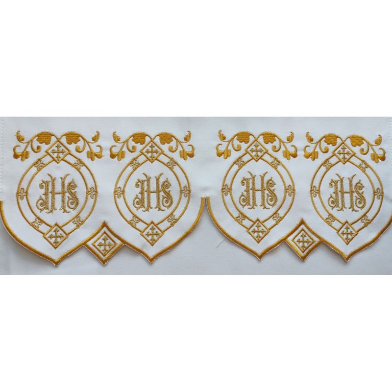 Obrus ołtarzowy haftowany - wzór eucharystyczny (92) - OBRUSY OŁTARZOWE - Obrus ołtarzowy haftowany - wzór eucharystyczny (92)