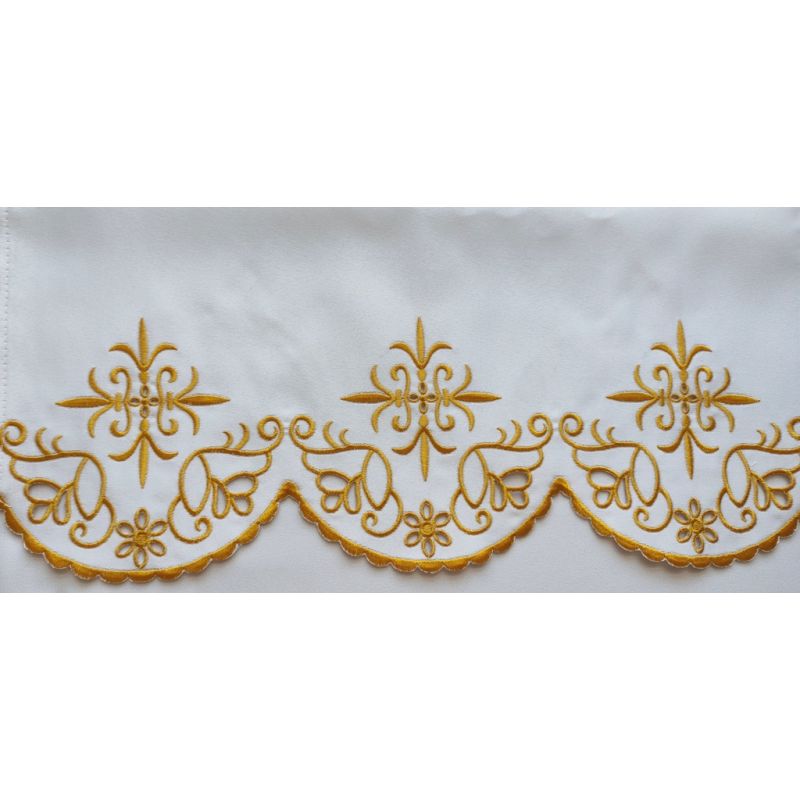 Obrus ołtarzowy haftowany - wzór eucharystyczny (93) - OBRUSY OŁTARZOWE - Obrus ołtarzowy haftowany - wzór eucharystyczny (93)