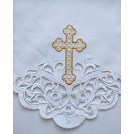 Obrus ołtarzowy haftowany - wzór eucharystyczny (111) - OBRUSY OŁTARZOWE - zdjęcie 2 - Obrus ołtarzowy haftowany - wzór eucharystyczny (111)