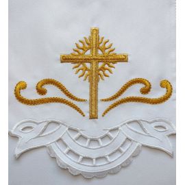 Obrus ołtarzowy haftowany - wzór eucharystyczny (107) - OBRUSY OŁTARZOWE - zdjęcie 2 - Obrus ołtarzowy haftowany - wzór eucharystyczny (107)