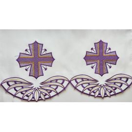 Obrus ołtarzowy haftowany - wzór eucharystyczny (76F) - OBRUSY OŁTARZOWE - zdjęcie 2 - Obrus ołtarzowy haftowany - wzór eucharystyczny (76F)