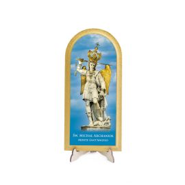 Święty Michał Archanioł - Obraz półokrągły - Obrazek religijny płyta HDF