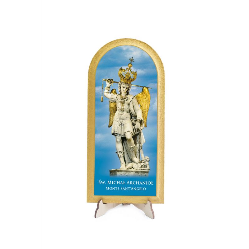 Święty Michał Archanioł - Obraz półokrągły - Obrazek religijny płyta HDF - Święty Michał Archanioł - Obraz półokrągły