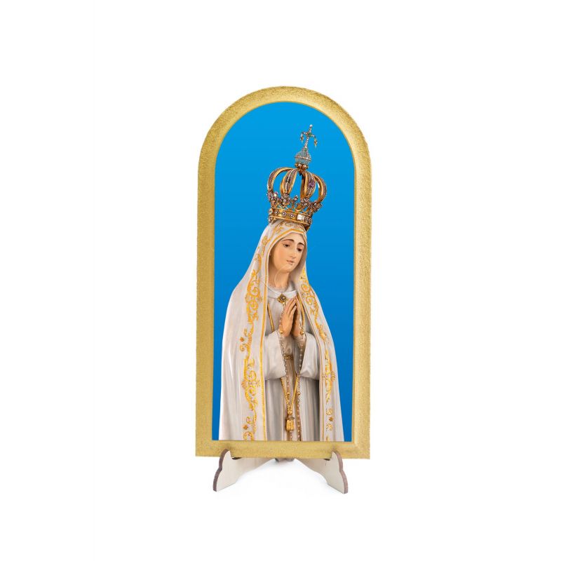 Matka Boża Fatimska - Obraz półokrągły - Obrazek religijny płyta HDF - Matka Boża Fatimska - Obraz półokrągły