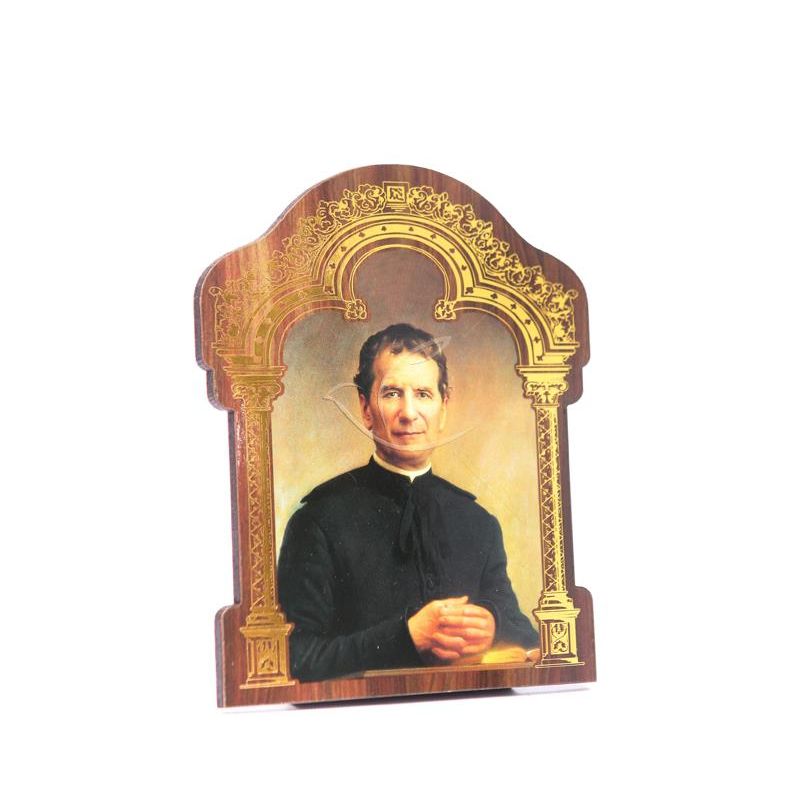Święty Jan Bosko - Obrazek HDF ze złotą ramką - Obrazek religijny płyta HDF - Święty Jan Bosko - Obrazek HDF ze złotą ramką