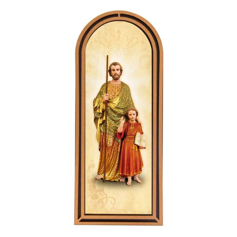 Święty Józef - Obraz półokrągły w ramce HDF (1) - Obrazek religijny płyta HDF - Święty Józef - Obraz półokrągły w ramce HDF (1)
